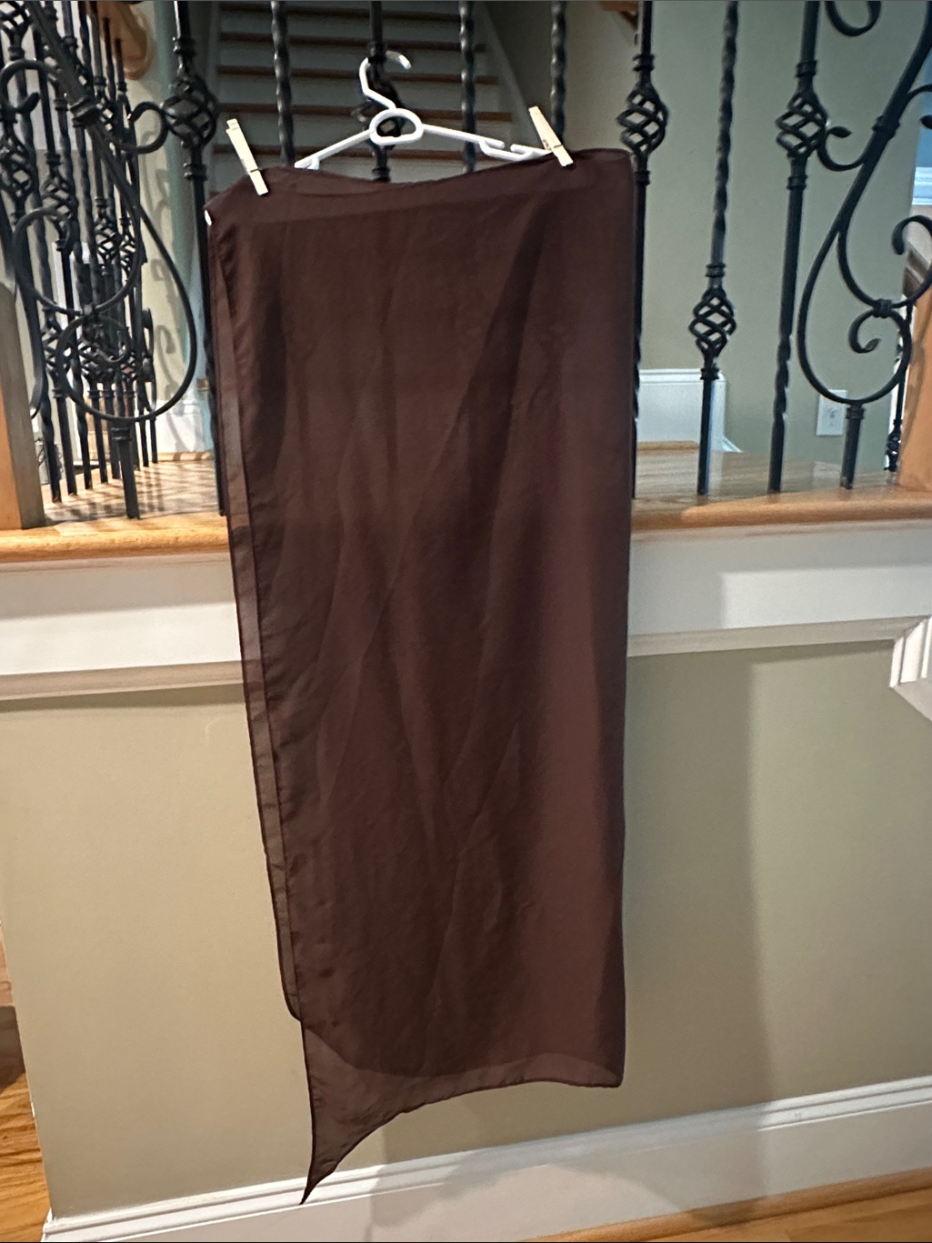 Brown Sheer Swim Sarong Cover-Up Wrap